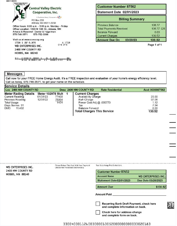 Minol USA business utility bill 